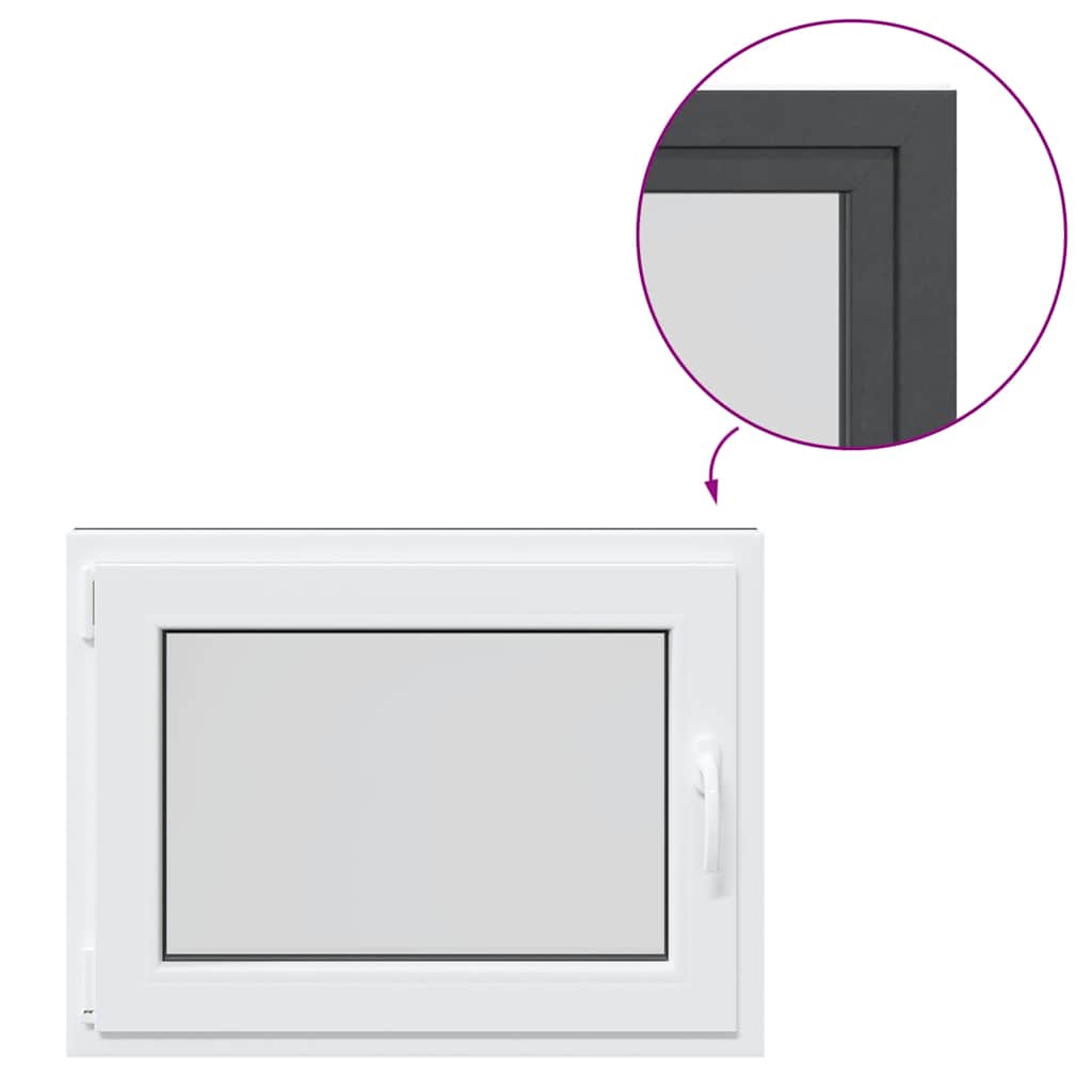 Finestra da cantina "RISOR" 80x70 cm anta-ribalta DIN sinistra antracite