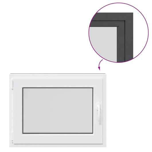 Finestra da cantina "RISOR" 80x70 cm anta-ribalta DIN sinistra antracite