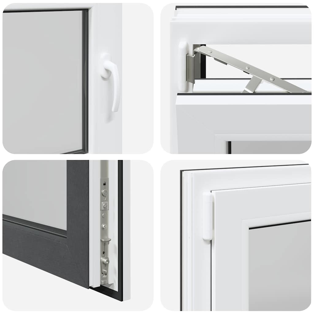 Finestra da cantina "RISOR" 80x70 cm anta-ribalta DIN sinistra antracite