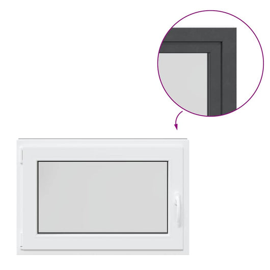 Finestra da cantina "RISOR" 90x50 cm anta-ribalta DIN sinistra antracite