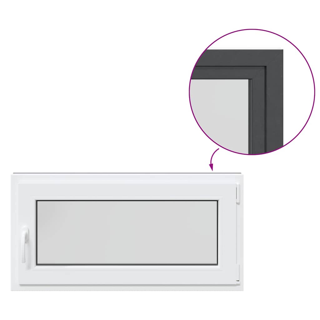 vidaXL Finestra per cantina "RISOR" 100x50 cm Anta-ribalta DIN Destra Antracite