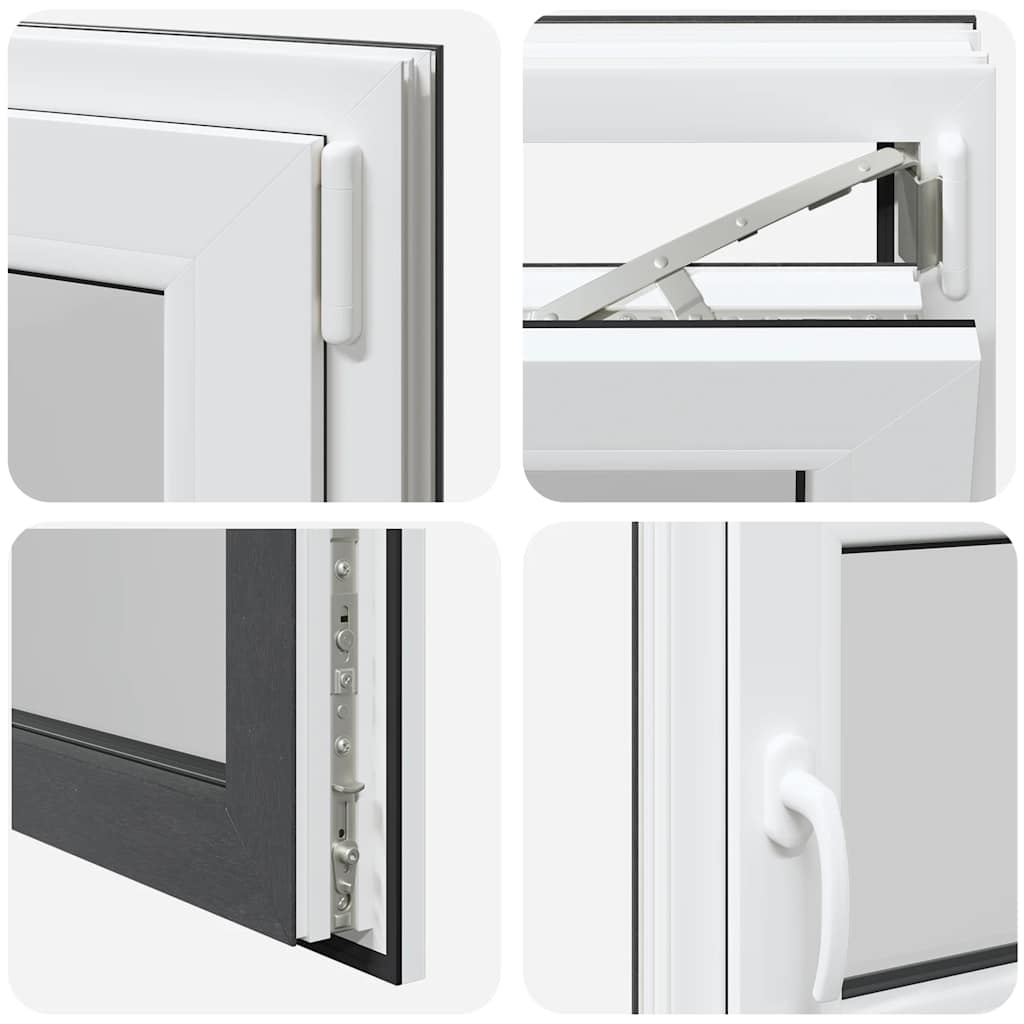 vidaXL Finestra per cantina "RISOR" 100x50 cm Anta-ribalta DIN Destra Antracite