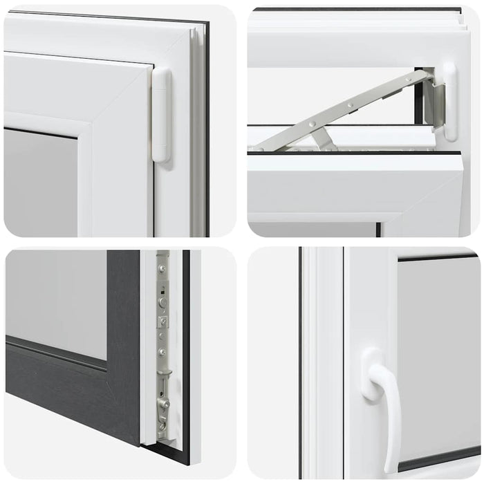 vidaXL Finestra per cantina "RISOR" 100x50 cm Anta-ribalta DIN Destra Antracite