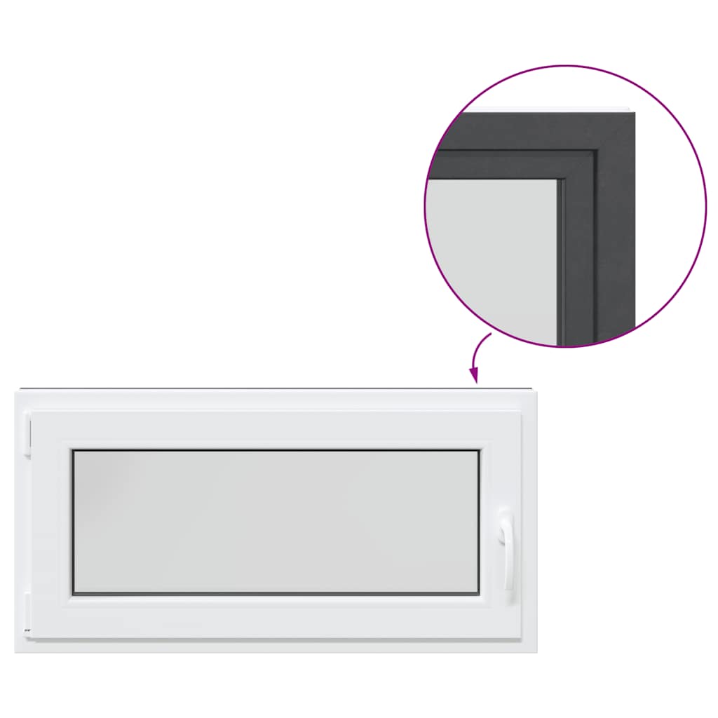 vidaXL Finestra da cantina "RISOR" 100x50 cm anta-ribalta DIN sinistra antracite