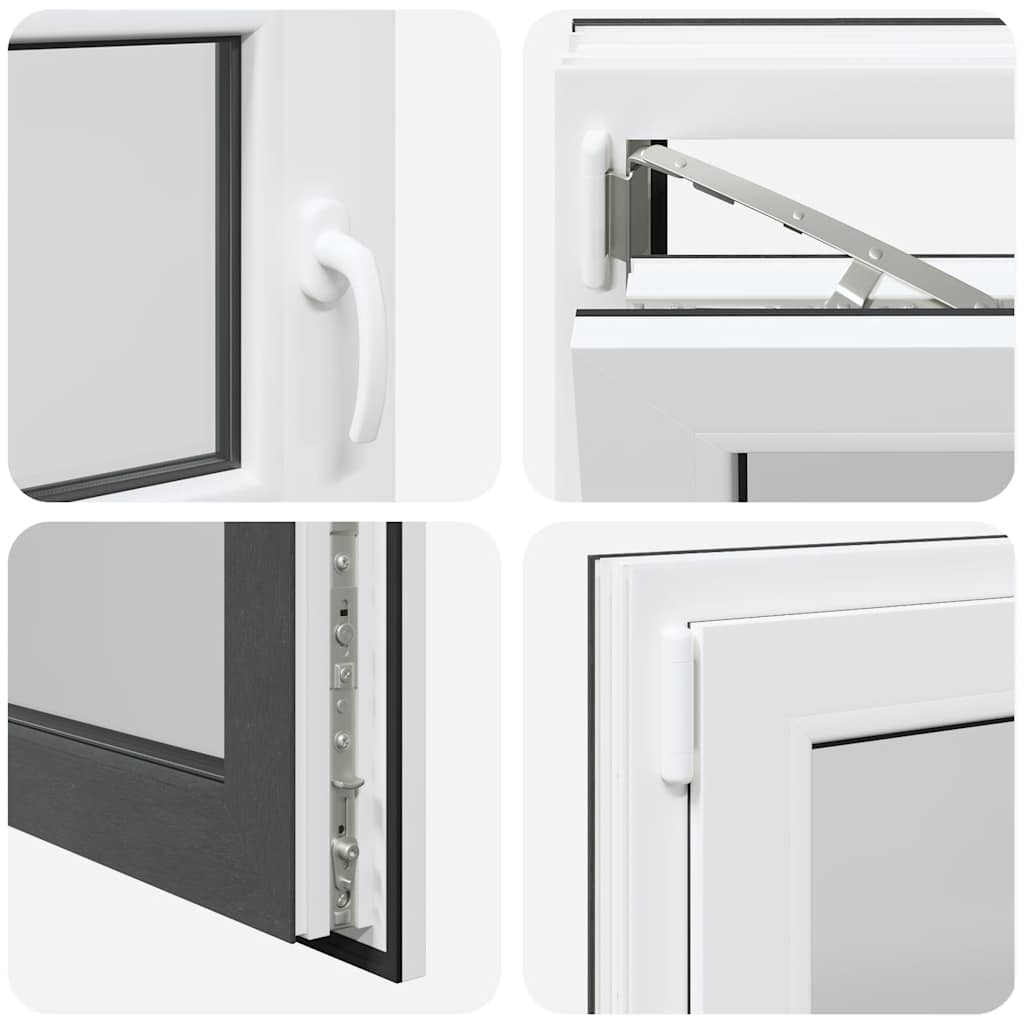 vidaXL Finestra da cantina "RISOR" 100x50 cm anta-ribalta DIN sinistra antracite