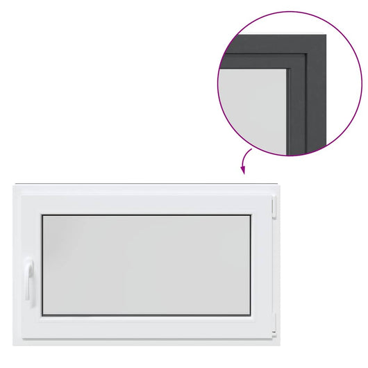 Finestra per cantina "RISOR" 100x60 cm Anta-ribalta DIN Destra Antracite