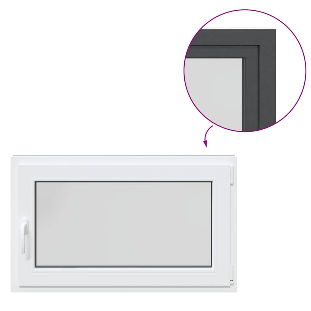 vidaXL Finestra da cantina "RISOR" 100x70 cm Anta-ribalta DIN Destra Antracite