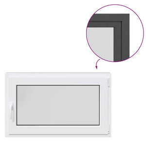 vidaXL Finestra da cantina "RISOR" 100x70 cm Anta-ribalta DIN Destra Antracite