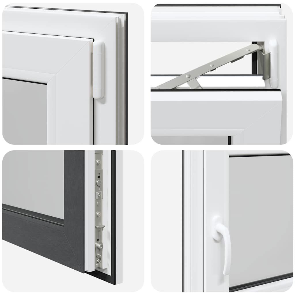 vidaXL Finestra da cantina "RISOR" 100x70 cm Anta-ribalta DIN Destra Antracite