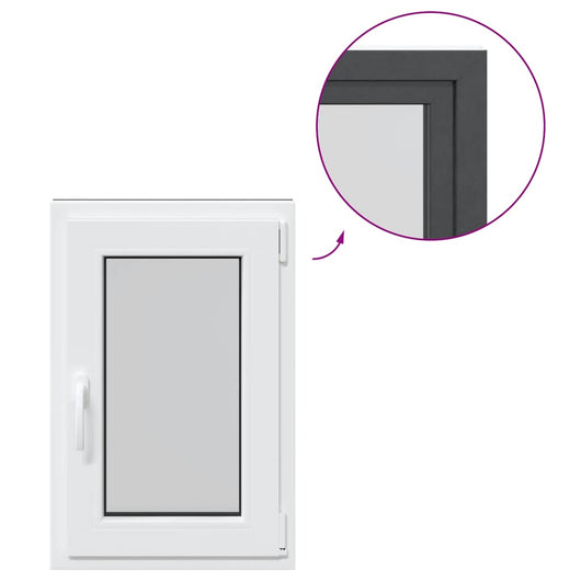 vidaXL Finestra da cantina "RISOR" 50x75 cm Anta-ribalta DIN Destra Antracite