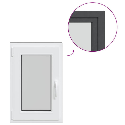 Finestra da cantina "RISOR" 50x75 cm anta-ribalta DIN sinistra antracite