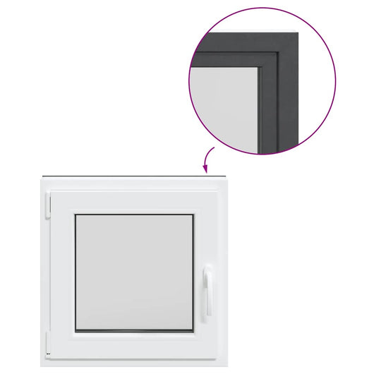 vidaXL Finestra Seminterrato RISOR 60x60 cm Anta Ribalta DIN Sinistra