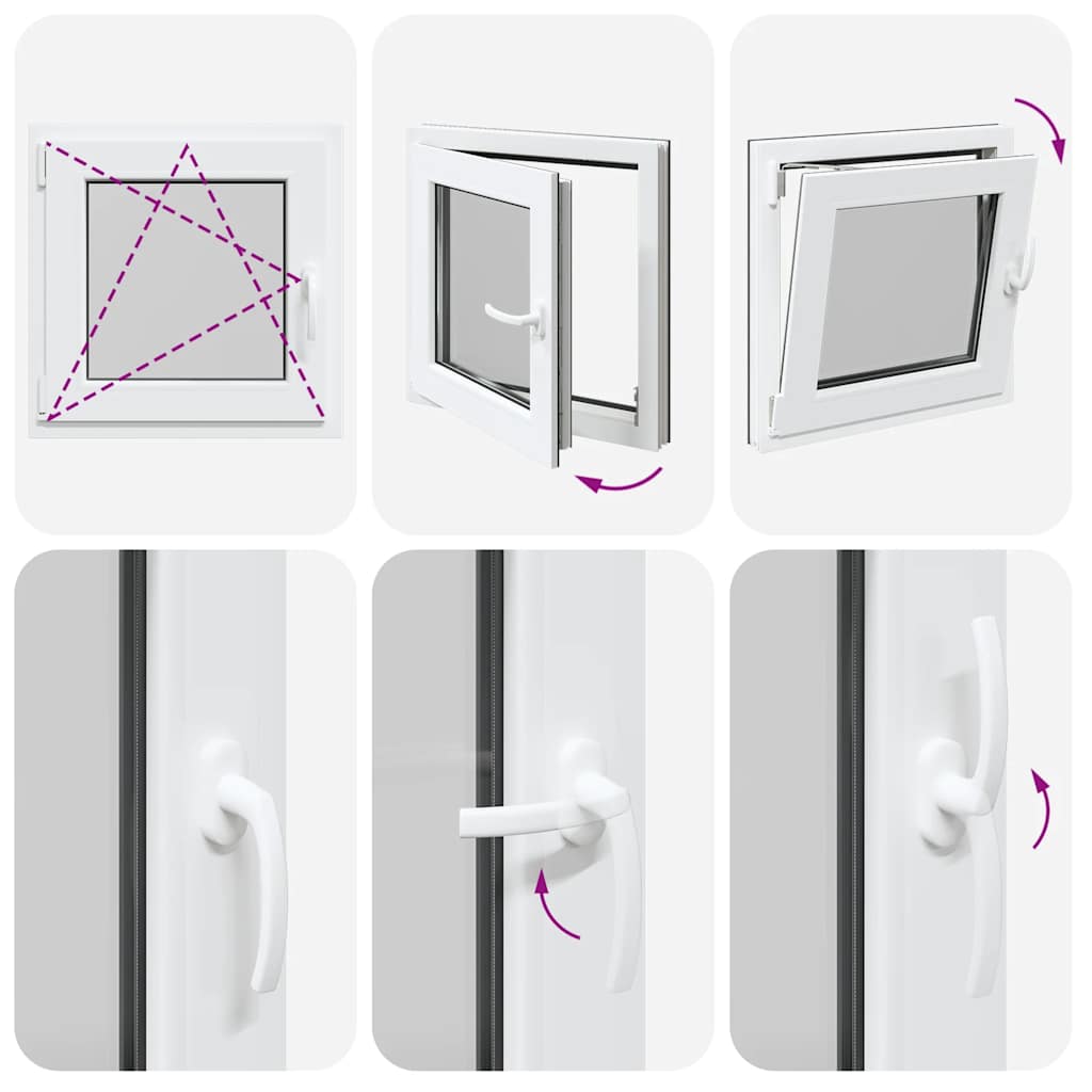 vidaXL Finestra Seminterrato RISOR 60x60 cm Anta Ribalta DIN Sinistra