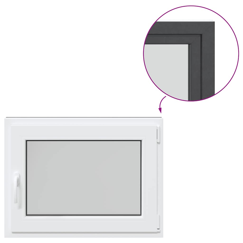 Finestra da cantina "RISOR" 80x50 cm anta-ribalta DIN destra antracite