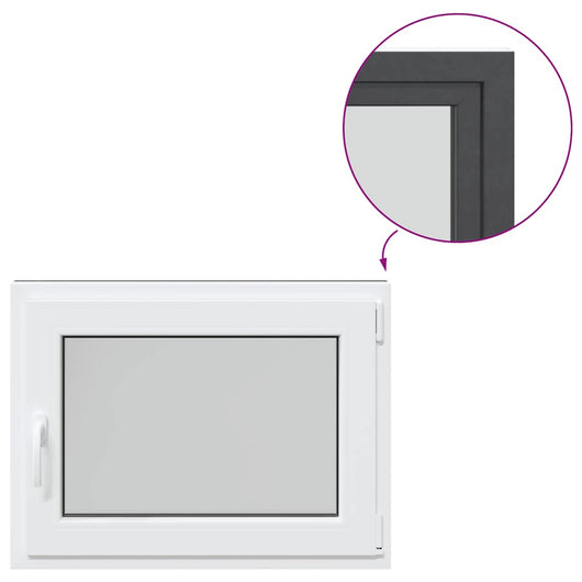 Finestra da cantina "RISOR" 80x50 cm anta-ribalta DIN destra antracite