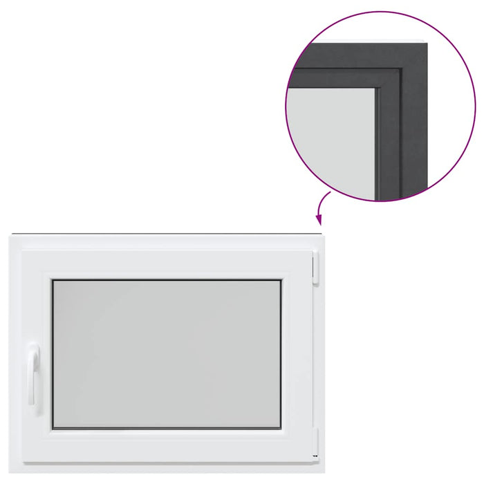 Finestra da cantina "RISOR" 80x50 cm anta-ribalta DIN destra antracite