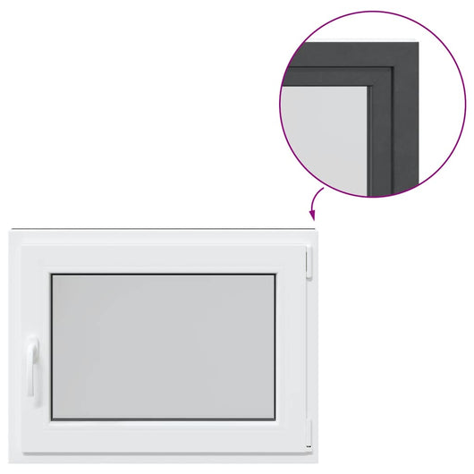 vidaXL Finestra da cantina "RISOR" 80x60 cm anta-ribalta DIN destra antracite