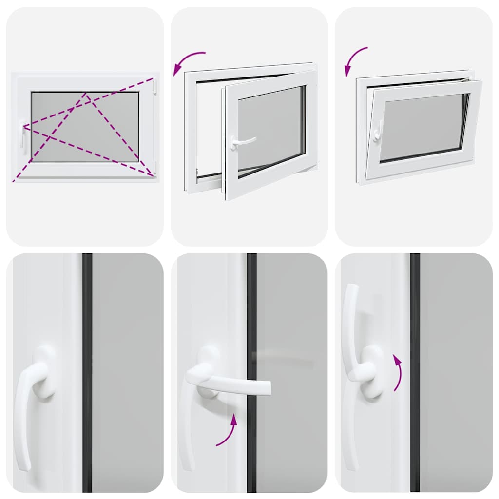 vidaXL Finestra da cantina "RISOR" 80x60 cm anta-ribalta DIN destra antracite