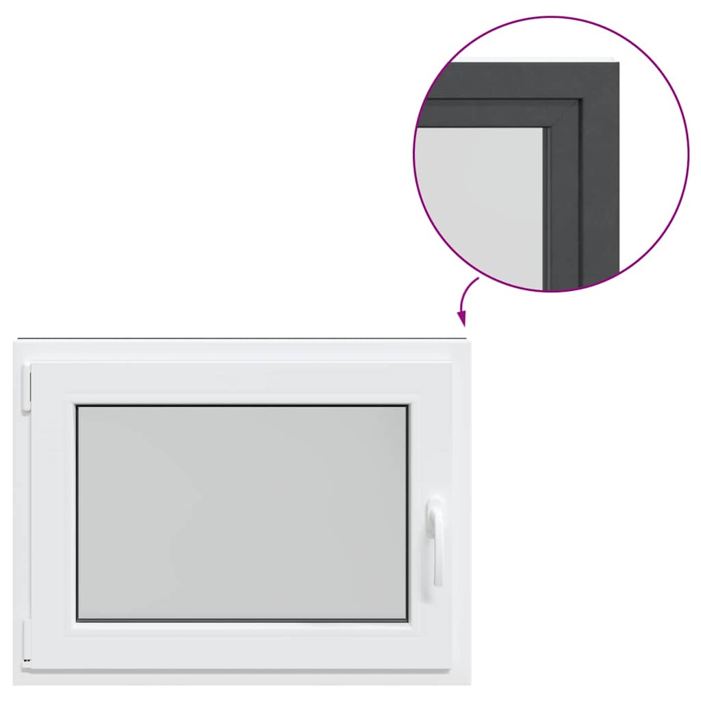 Finestra da cantina "RISOR" 80x60 cm anta-ribalta DIN sinistra antracite