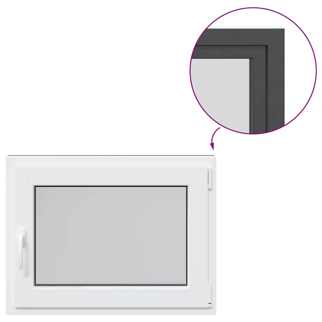 Finestra da cantina "RISOR" 80x70 cm anta-ribalta DIN destra antracite