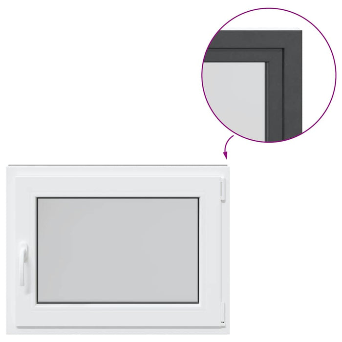 Finestra da cantina "RISOR" 80x70 cm anta-ribalta DIN destra antracite