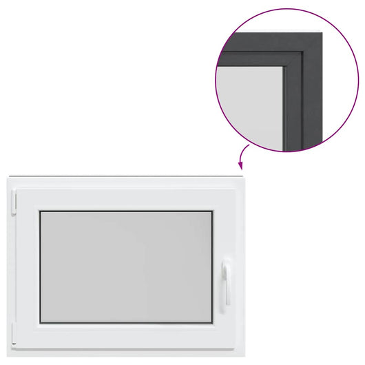 Finestra da cantina "RISOR" 80x70 cm anta-ribalta DIN sinistra antracite