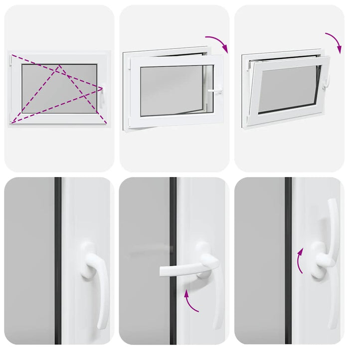 Finestra da cantina "RISOR" 80x70 cm anta-ribalta DIN sinistra antracite