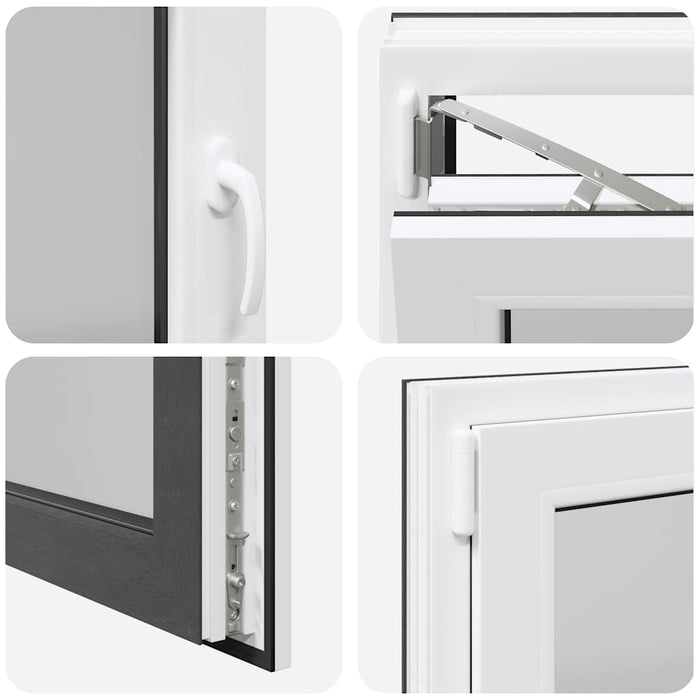 Finestra da cantina "RISOR" 80x70 cm anta-ribalta DIN sinistra antracite