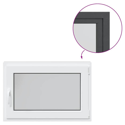 Finestra da cantina "RISOR" 90x50 cm anta-ribalta DIN destra antracite