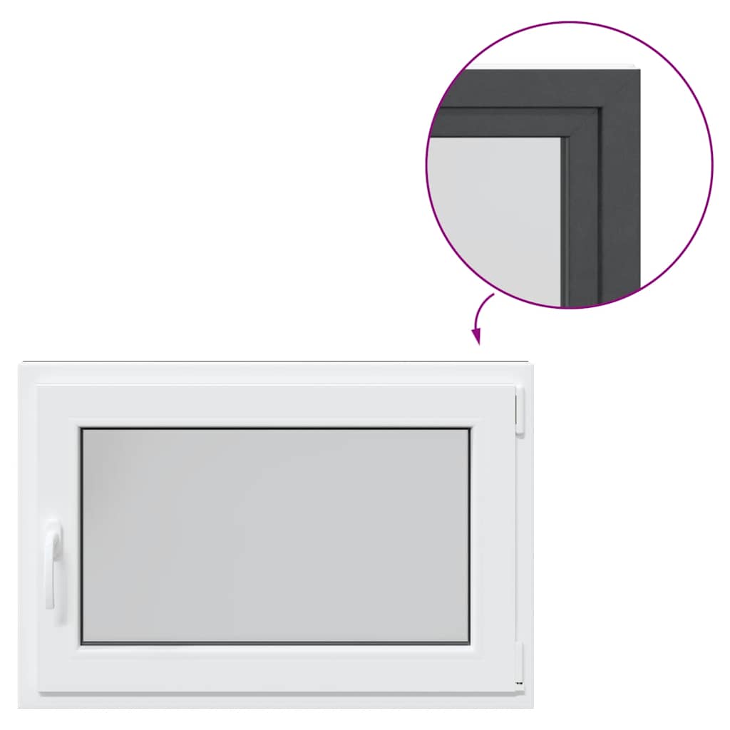 Finestra da cantina "RISOR" 90x50 cm anta-ribalta DIN destra antracite 4108443