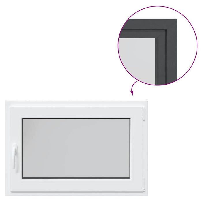 Finestra da cantina "RISOR" 90x50 cm anta-ribalta DIN destra antracite 4108443