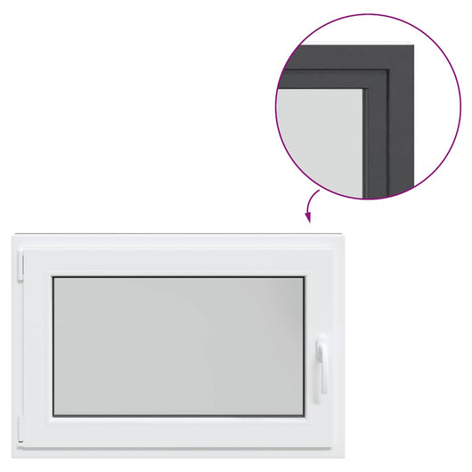 vidaXL Finestra da cantina "RISOR" 90x50 cm anta-ribalta DIN sinistra antracite