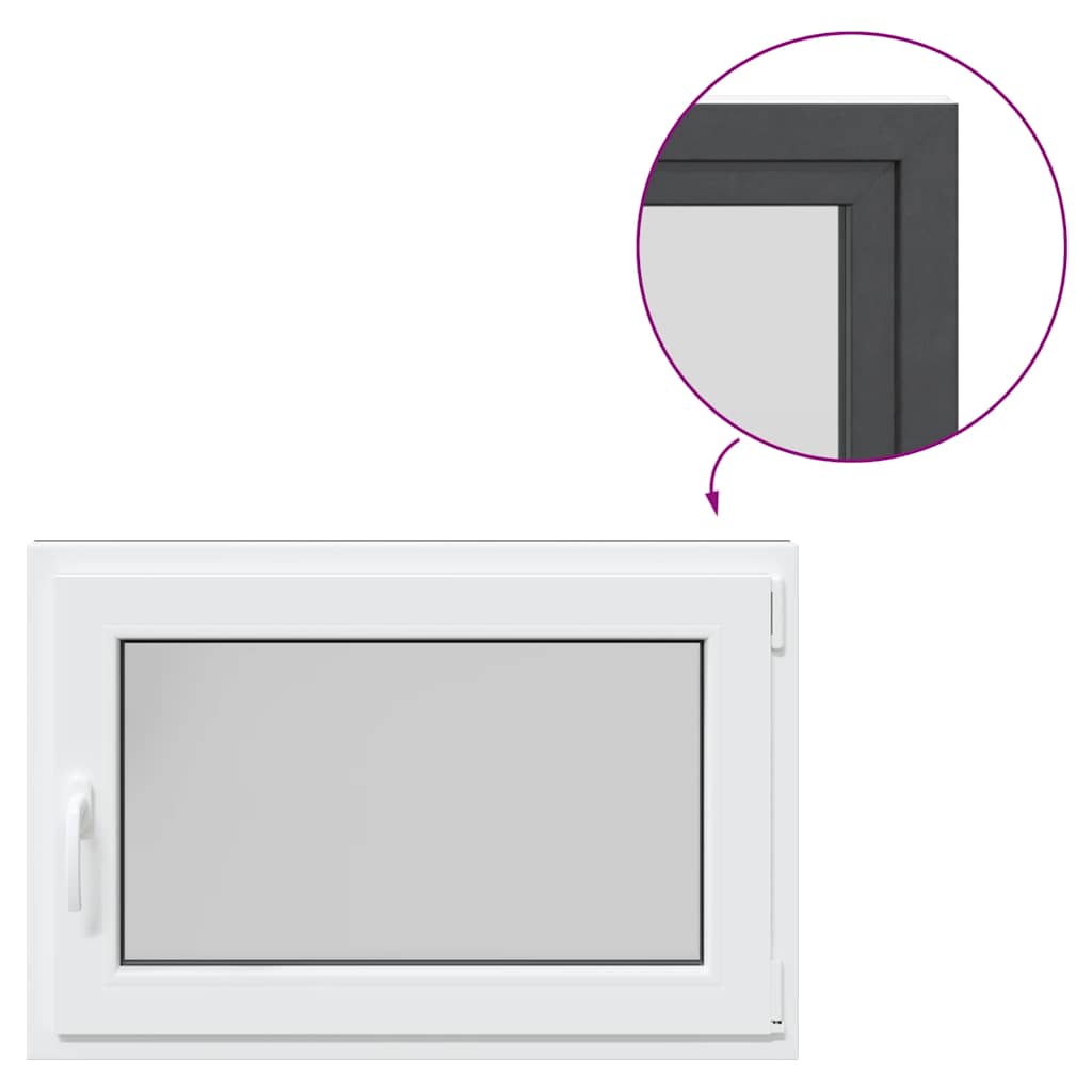 vidaXL Finestra da cantina "RISOR" 90x60 cm anta-ribalta DIN destra antracite