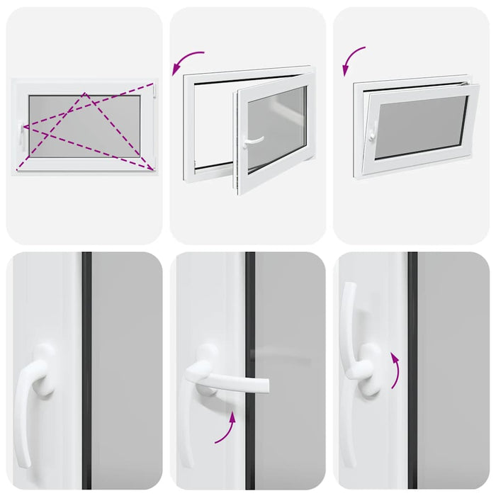 vidaXL Finestra da cantina "RISOR" 90x60 cm anta-ribalta DIN destra antracite