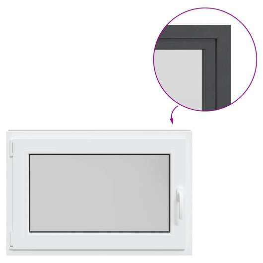 vidaXL Finestra Seminterrato RISOR 90x60 cm Anta Ribalta DIN Sinistra