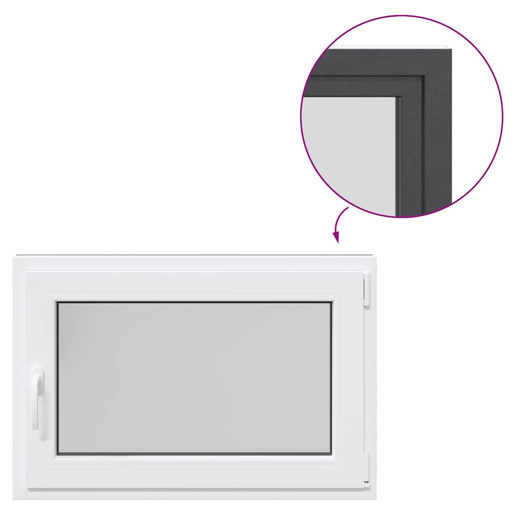 vidaXL Finestra da cantina "RISOR" 90x70 cm Anta-ribalta DIN Destra Antracite