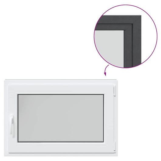 vidaXL Finestra da cantina "RISOR" 90x70 cm Anta-ribalta DIN Destra Antracite