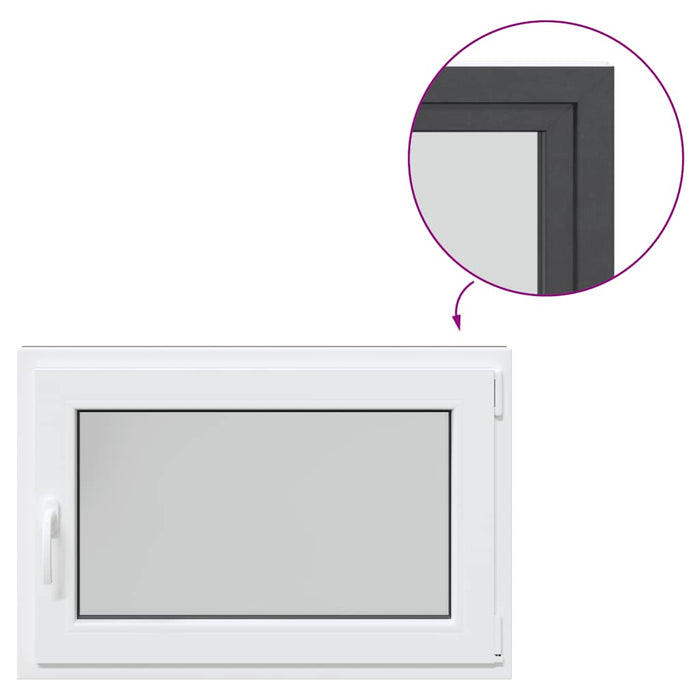 vidaXL Finestra da cantina "RISOR" 90x70 cm Anta-ribalta DIN Destra Antracite