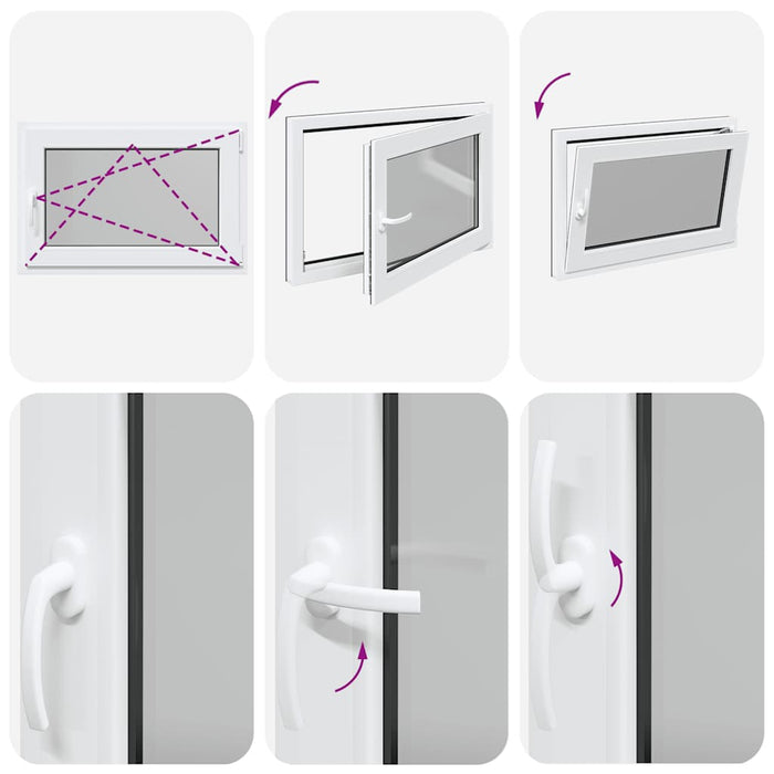 vidaXL Finestra da cantina "RISOR" 90x70 cm Anta-ribalta DIN Destra Antracite