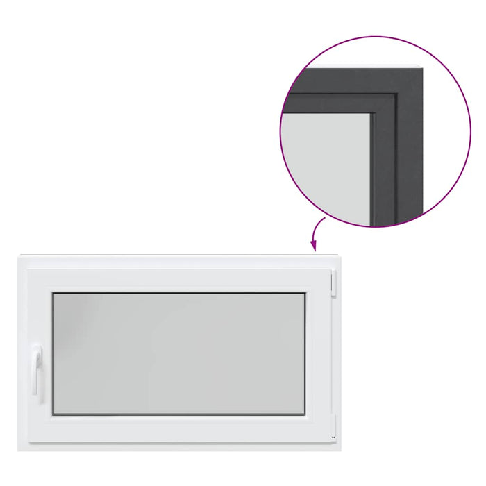 Finestra per cantina "RISOR" 100x50 cm Anta-ribalta DIN Destra Antracite 4108449