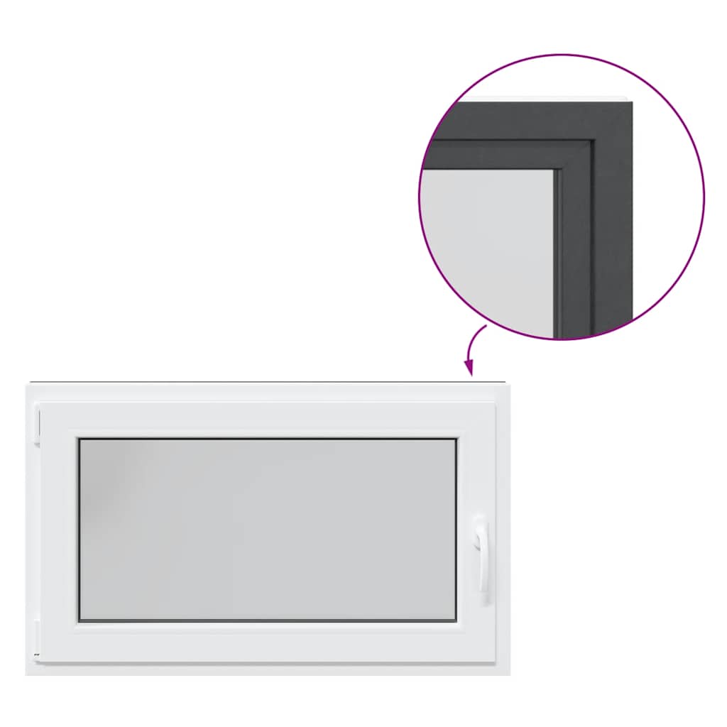 vidaXL Finestra da cantina "RISOR" 100x50 cm anta-ribalta DIN sinistra antracite