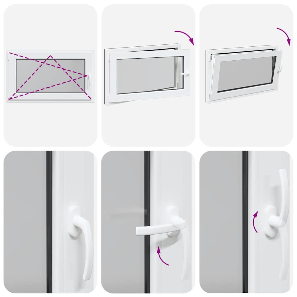 vidaXL Finestra da cantina "RISOR" 100x50 cm anta-ribalta DIN sinistra antracite