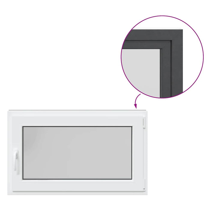 vidaXL Finestra per cantina "RISOR" 100x60 cm Anta-ribalta DIN Destra Antracite