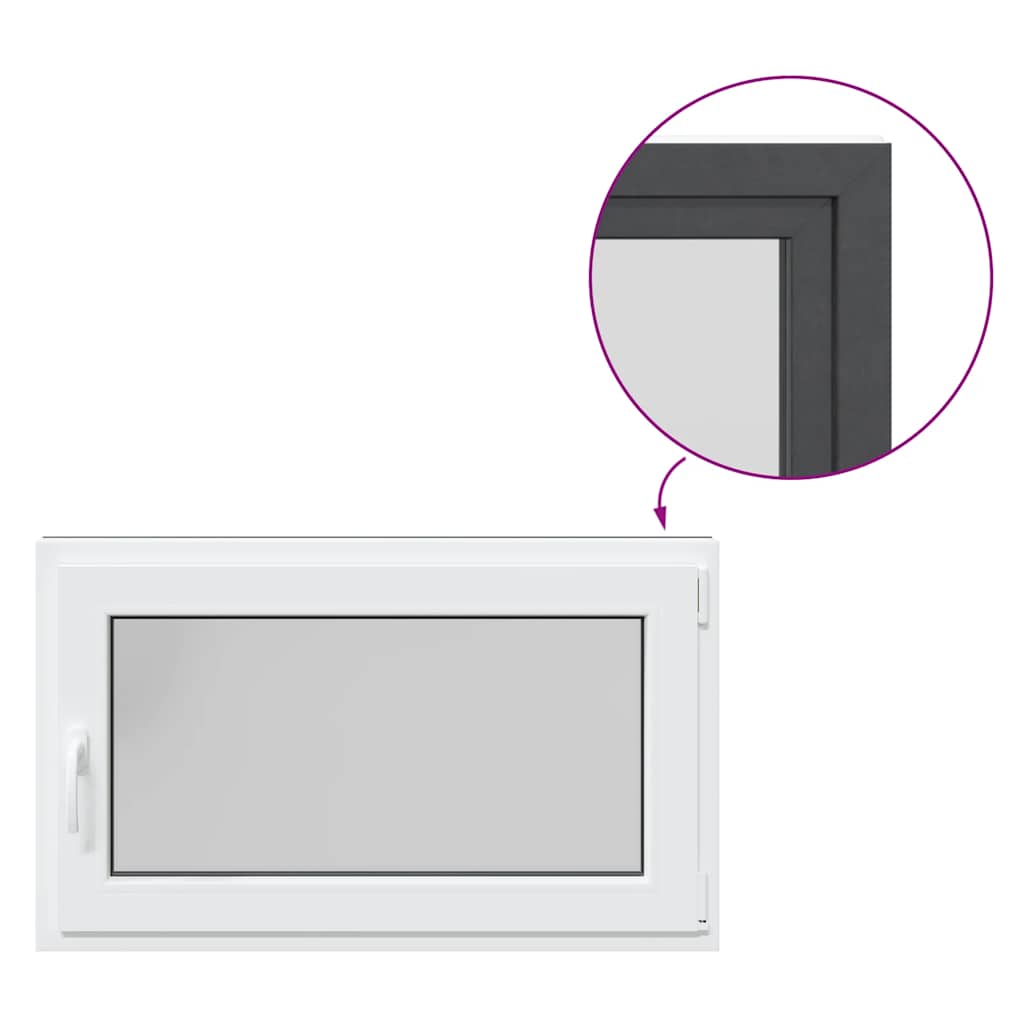 Finestra per cantina "RISOR" 100x60 cm Anta-ribalta DIN Destra Antracite 4108451