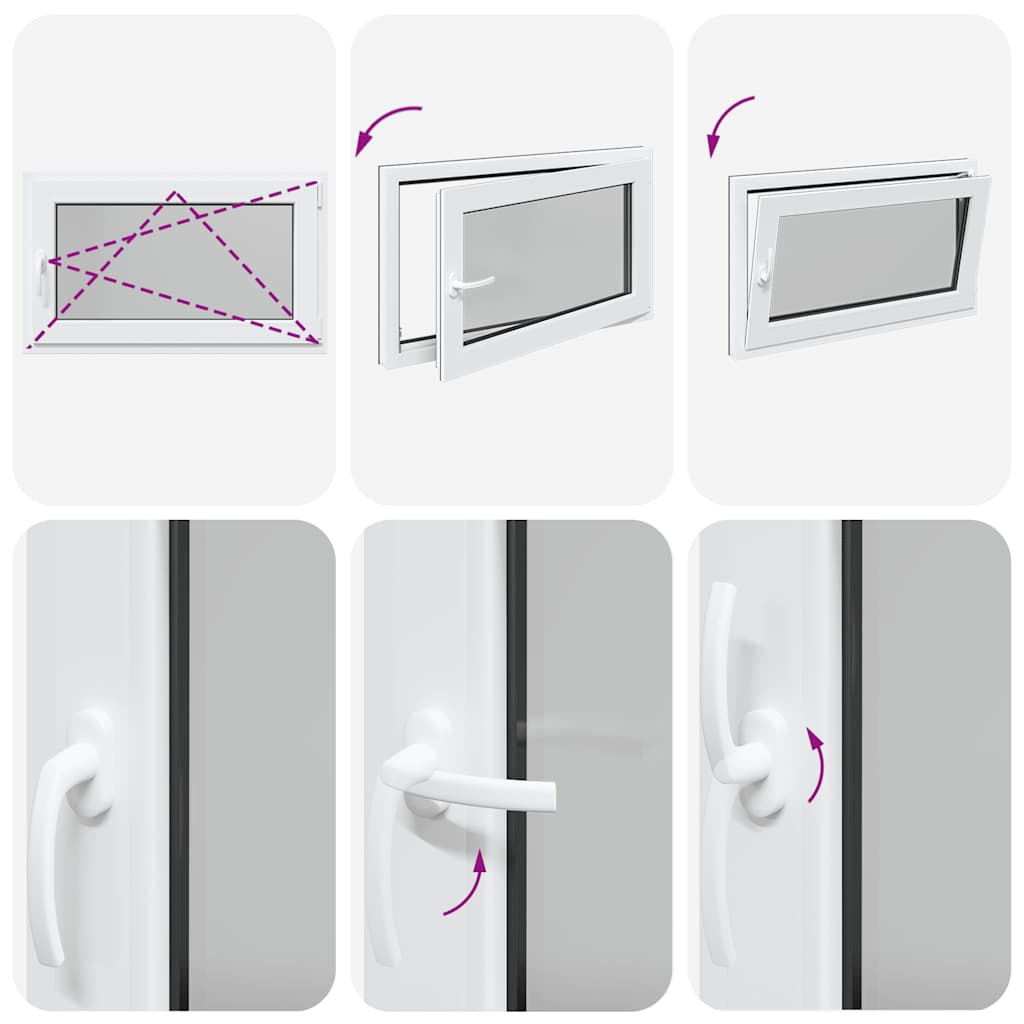 vidaXL Finestra per cantina "RISOR" 100x60 cm Anta-ribalta DIN Destra Antracite