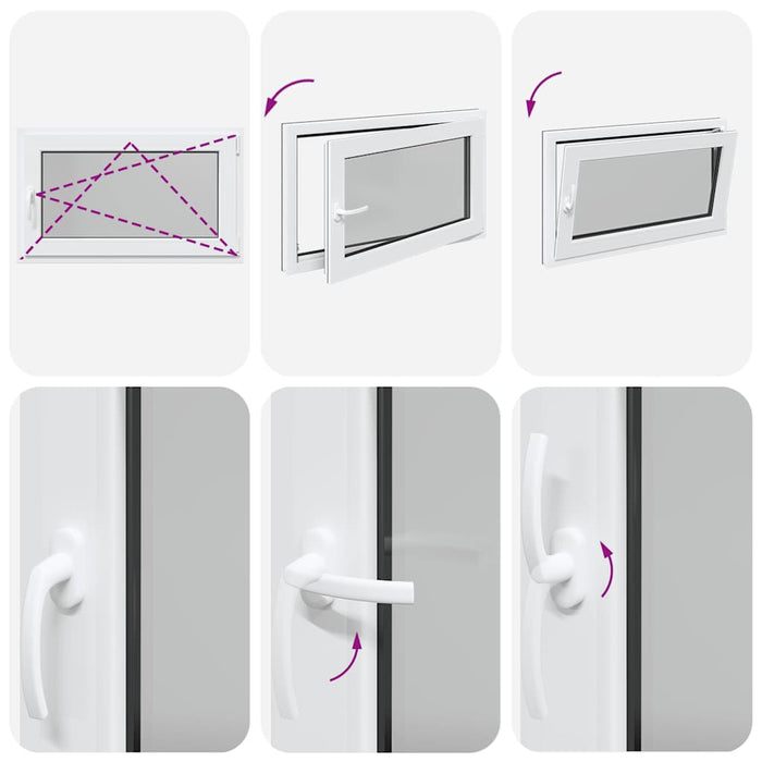 vidaXL Finestra per cantina "RISOR" 100x60 cm Anta-ribalta DIN Destra Antracite