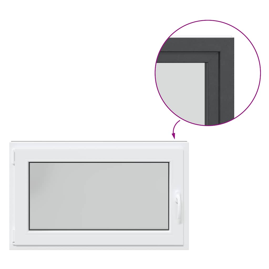 vidaXL Finestra da cantina "RISOR" 100x60 cm anta-ribalta DIN sinistra antracite