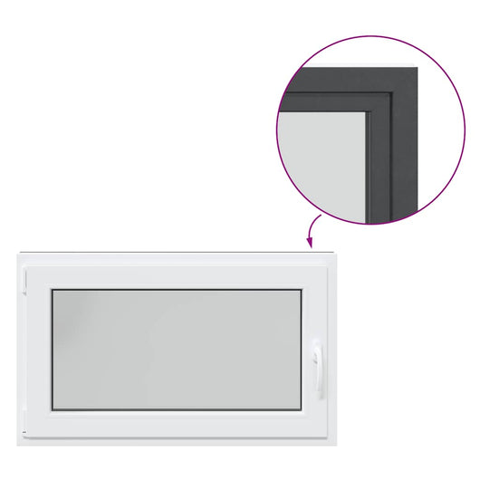 vidaXL Finestra da cantina "RISOR" 100x60 cm anta-ribalta DIN sinistra antracite