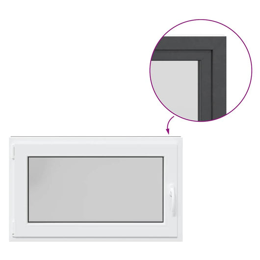 Finestra da cantina "RISOR" 100x70 cm anta-ribalta DIN sinistra antracite