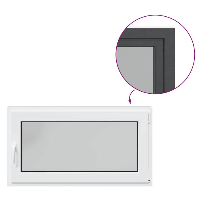 vidaXL Finestra da cantina "RISOR" 110x70 cm Anta-ribalta DIN Destra Antracite